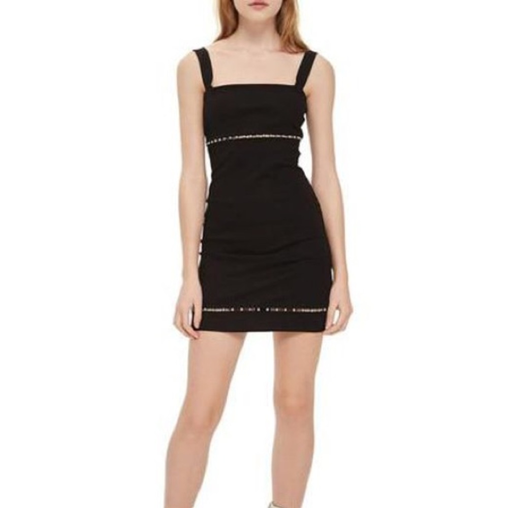 Topshop bead trim mini dress